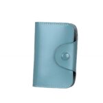 Porte-cartes accordéon en cuir premium - 13 emplacements et fermeture sécurisée - celadon