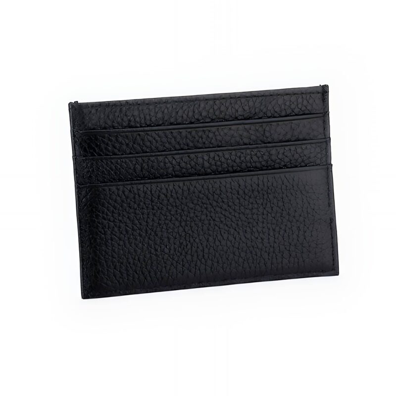 Porte-cartes slim en cuir personnalisable - Noir