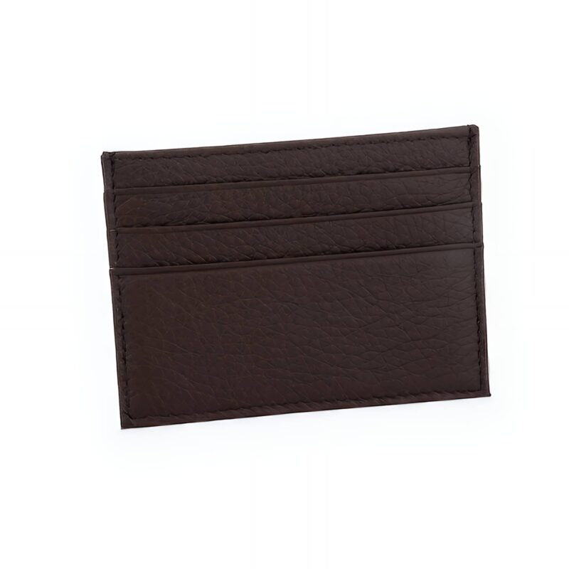 Porte-cartes slim en cuir personnalisable - café