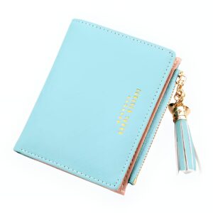 Portefeuille zippé compact en simili cuir avec pompon - Élégance quotidienne aux multiples rangements