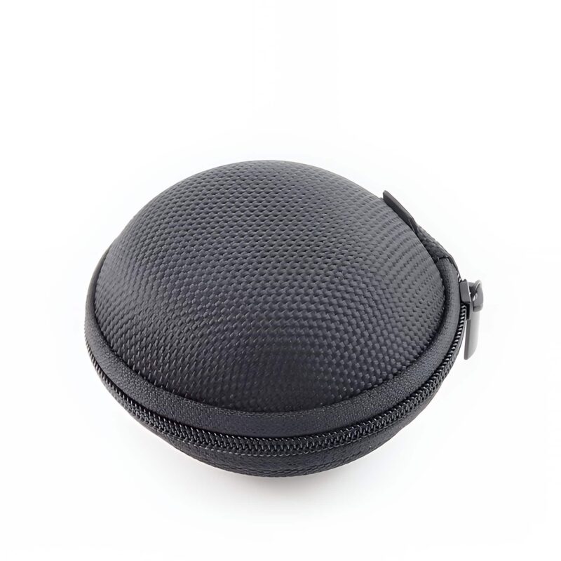 Bourse ronde zippée en cuir souple - Écrin à monnaie discret aux coloris raffinés - Noir