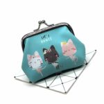 Porte-monnaie clic-clac félin - Écrin de pièces en tissu imprimé chat, fermoir Charlotte - Bicolore