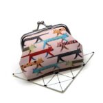 Porte-monnaie clic-clac félin - Écrin de pièces en tissu imprimé chat, fermoir Charlotte - Bicolore