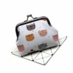 Porte-monnaie clic-clac félin - Écrin de pièces en tissu imprimé chat, fermoir Charlotte - Bicolore