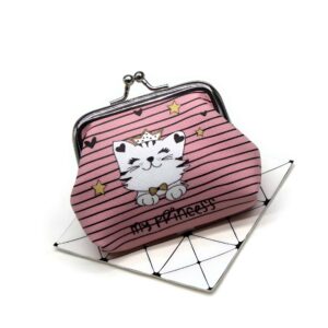 Porte-monnaie clic-clac félin - Écrin de pièces en tissu imprimé chat, fermoir Charlotte