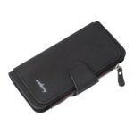 Portefeuille long zippé en simili cuir - Élégance quotidienne aux multiples rangements - Noir