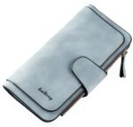 Portefeuille long zippé en simili cuir - Élégance quotidienne aux multiples rangements - Bleu