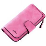Portefeuille long zippé en simili cuir - Élégance quotidienne aux multiples rangements - Rose