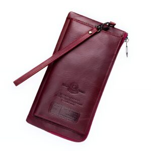 Portefeuille grande capacité en cuir véritable - Protection RFID et élégance ethnique