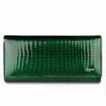 Portefeuille luxueux en cuir véritable façon crocodile - Organisateur multifonction élégant - Vert