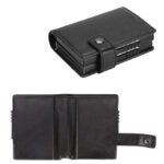 Porte-cartes sécurisé en aluminium - Écrin double RFID avec expulsion automatique - Noir