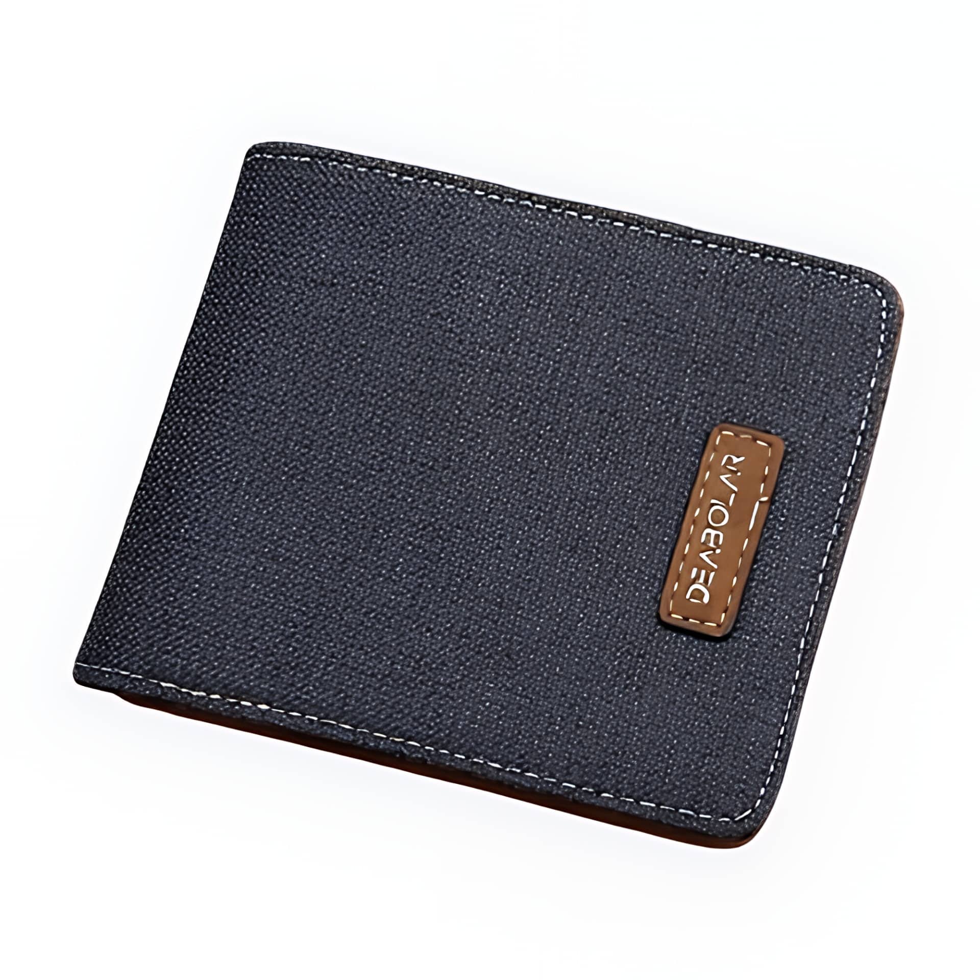 Portefeuille en toile effet jeans - Élégance vintage pour étudiante avec multiples rangements - Noir