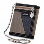 Portefeuille homme en tissu urbain avec chaîne - Rangements multiples et design stylé