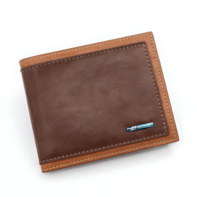 Portefeuille homme en simili cuir - L'écrin quotidien aux multiples rangements élégants - café