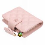 Portefeuille matelassé élégant - Écrin féminin à 13 compartiments avec poche zippée - Rose