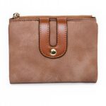 Portefeuille féminin compact en simili cuir - 8 compartiments et fermoir élégant - Marron
