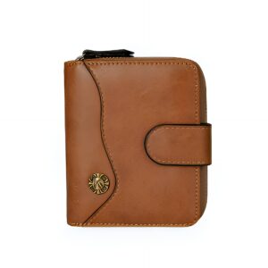 Portefeuille rétro compact en simili cuir - Élégance discrète et compartiments secrets