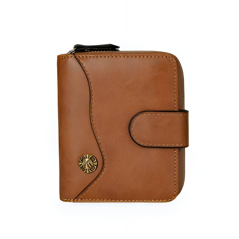 Portefeuille rétro compact en simili cuir - Élégance discrète et compartiments secrets