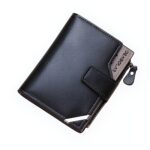 Portefeuille femme compact triptyque - Élégance sportive en simili cuir patiné