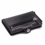 Porte-cartes compact en fibre de carbone - Protection RFID et éjection automatique