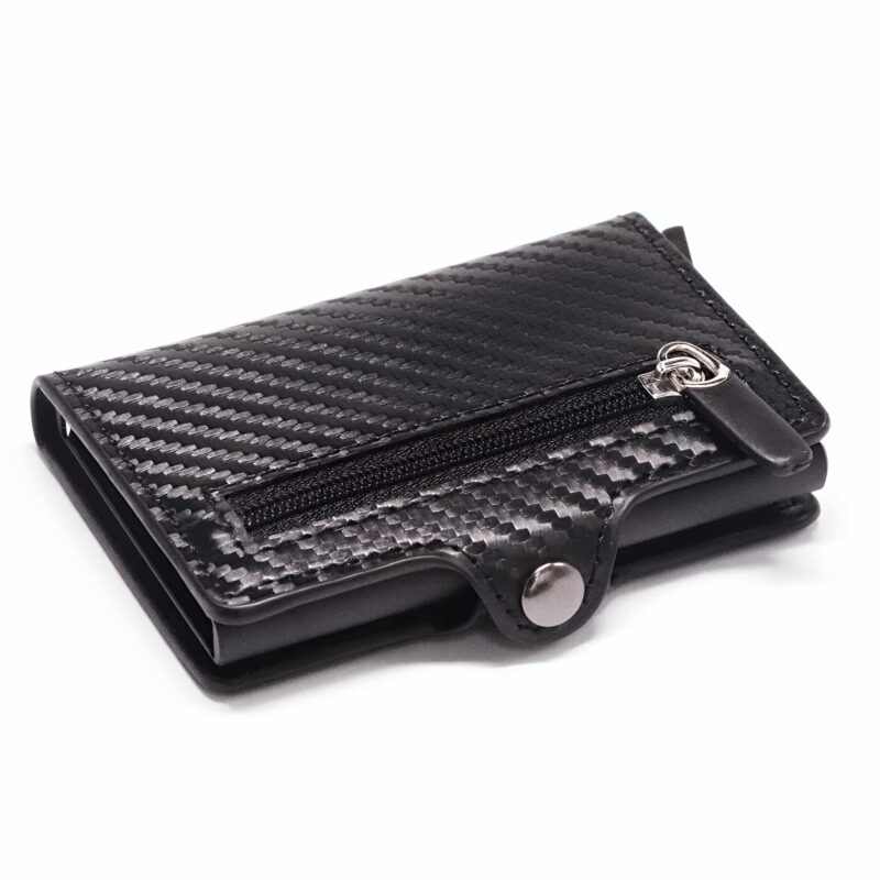 Porte-cartes compact en fibre de carbone - Protection RFID et éjection automatique