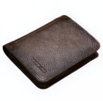 Portefeuille homme cuir vintage à trois volets - Élégance patinée pour l'essentiel - Marron zippé