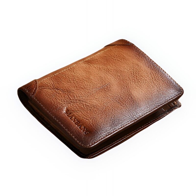 Portefeuille homme cuir vintage à trois volets - Élégance patinée pour l'essentiel
