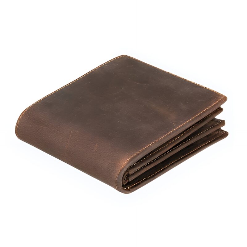 Portefeuille compact en cuir tanné écologique - Protection RFID et élégance vintage