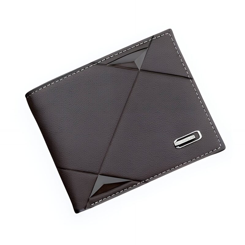 Portefeuille homme raffiné en cuir PU - Élégance discrète et rangements multiples 12x10cm - café