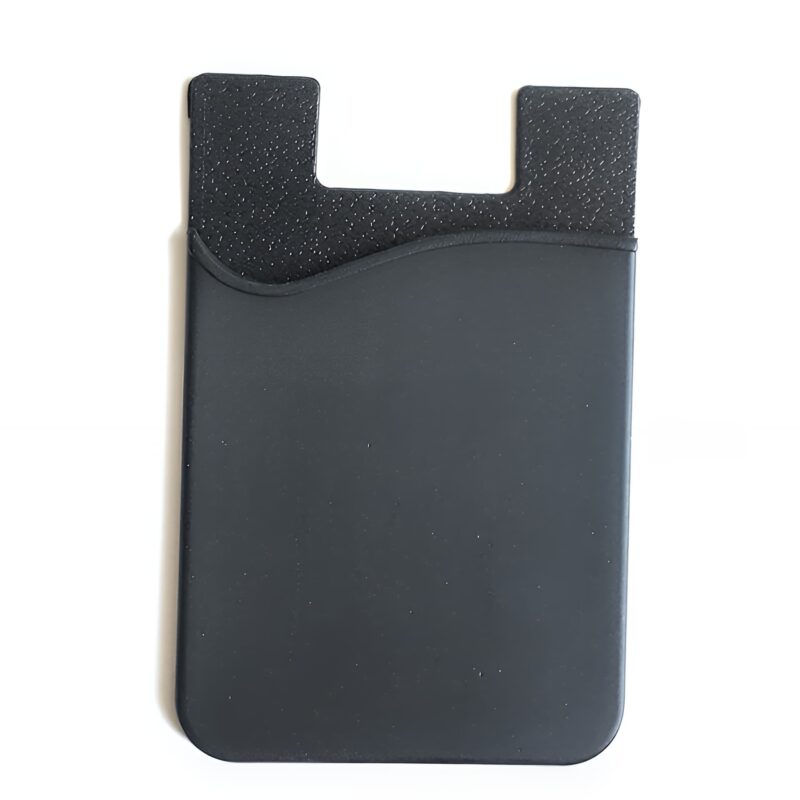 Porte-cartes adhésif en silicone - Écrin souple pour smartphone aux lignes féeriques - Noir