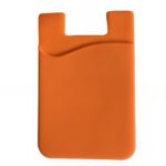 Porte-cartes adhésif en silicone - Écrin souple pour smartphone aux lignes féeriques - Orange