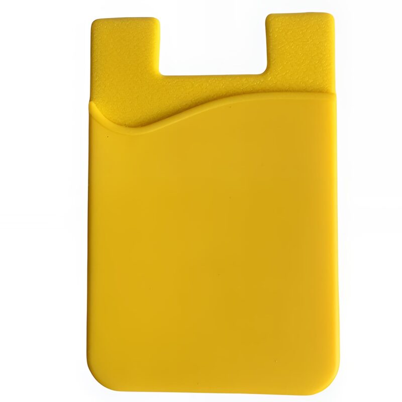 Porte-cartes adhésif en silicone - Écrin souple pour smartphone aux lignes féeriques - Jaune
