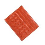 Porte-cartes tressé en similicuir - Orange