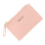 Portefeuille femme en simili cuir - Élégance compacte pour cartes et billets - Rose clair