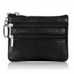 Porte-monnaie compact avec porte-clés intégré - Noir