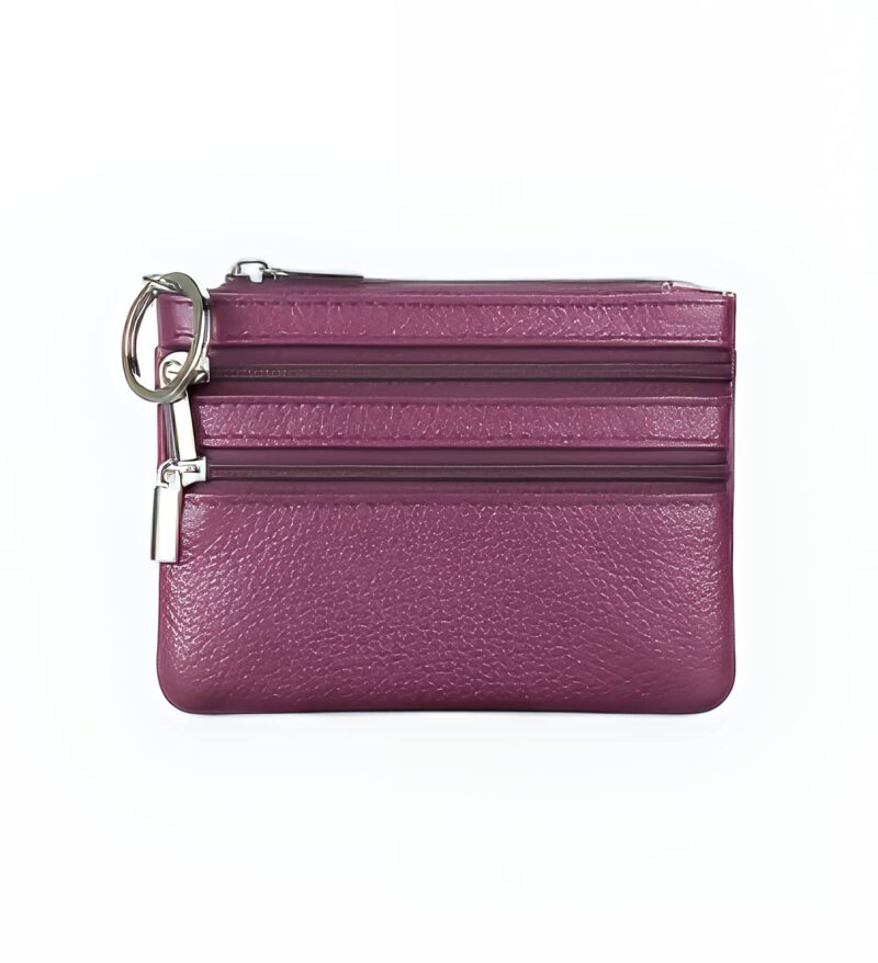 Porte-monnaie compact avec porte-clés intégré - Violet