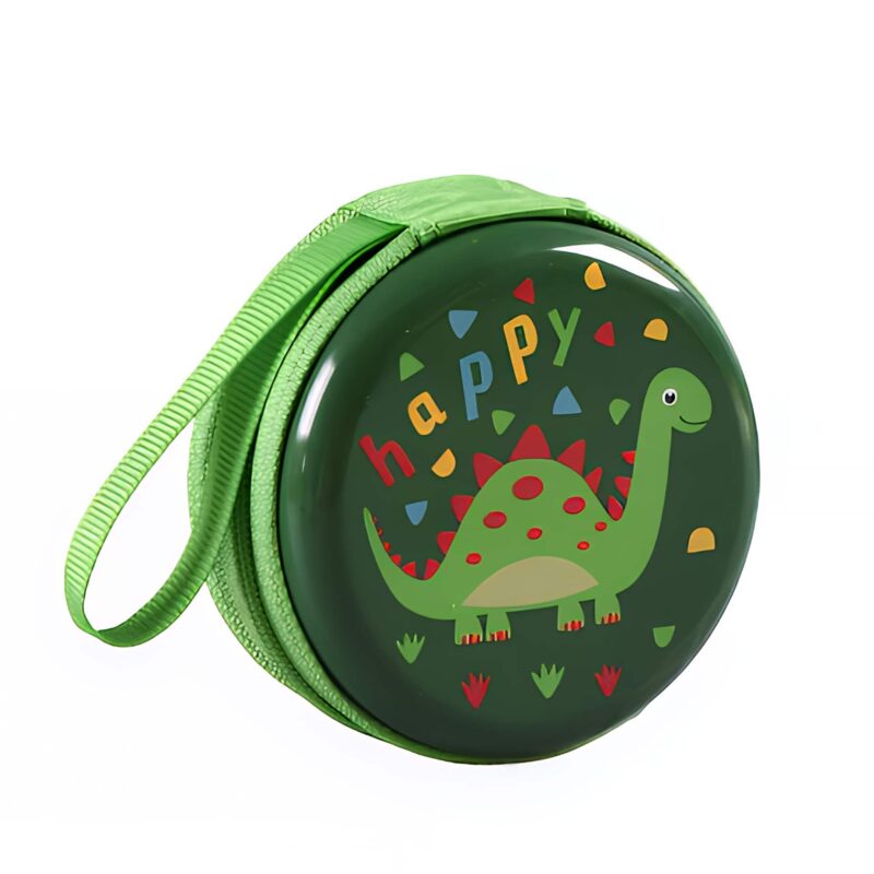 Porte-monnaie enfant dinosaure - Écrin ludique pour premiers trésors - Vert
