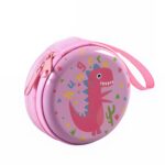 Porte-monnaie enfant dinosaure - Écrin ludique pour premiers trésors - Rose