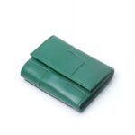 Portefeuille en cuir pleine fleur - Écrin compact à pression pour l'élégance quotidienne - Vert