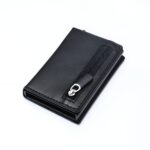 Porte-cartes compact en simili cuir avec poche zippée et protection RFID - Élégance fonctionnelle