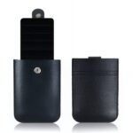 Porte-cartes élégance avec tirette intuitive - Rangement compact en simili cuir - Noir