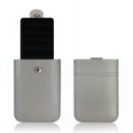 Porte-cartes élégance avec tirette intuitive - Rangement compact en simili cuir - Gris